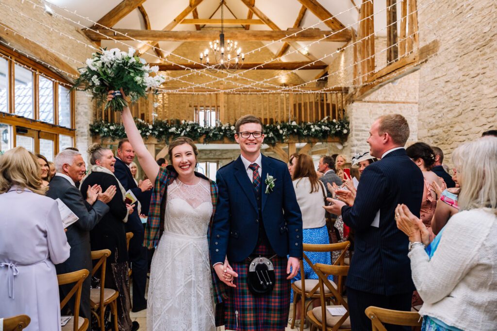 Spring Kingscote Barn wedding