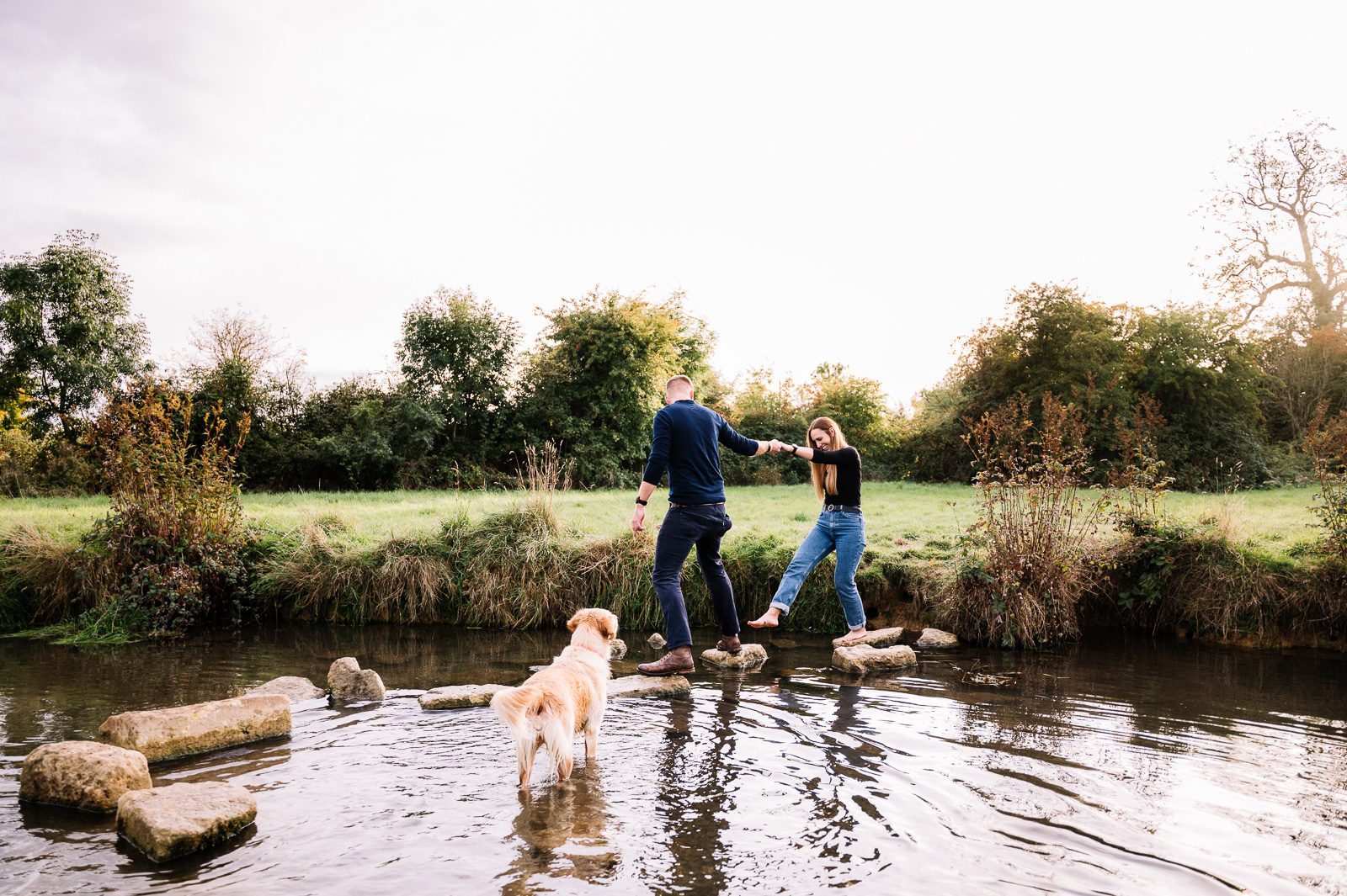 Cotswolds pre wedding shoot with dog