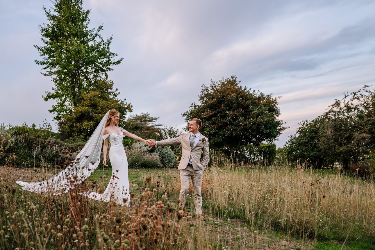 bride and groom beautiful portrait at Barn at Upcote