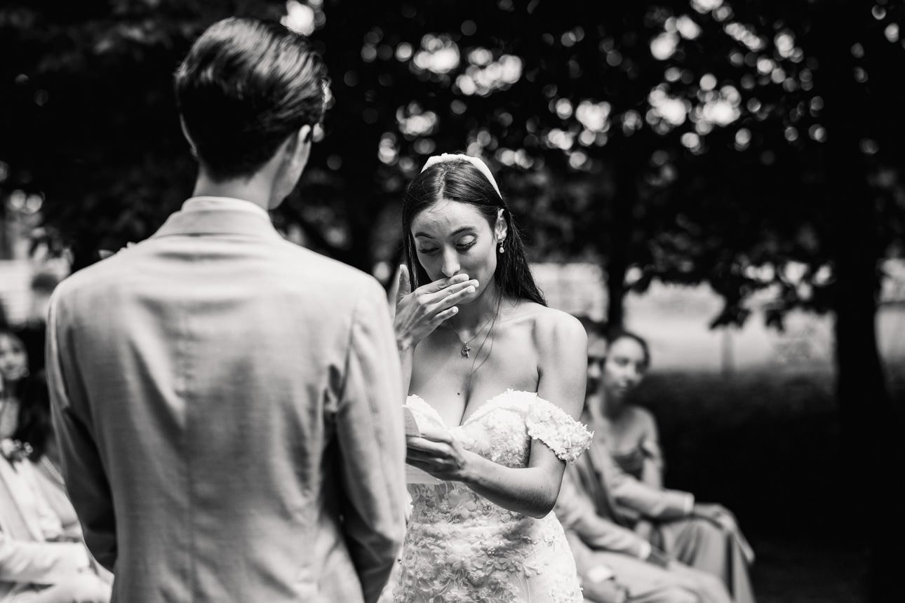 bride crying during the ceremony