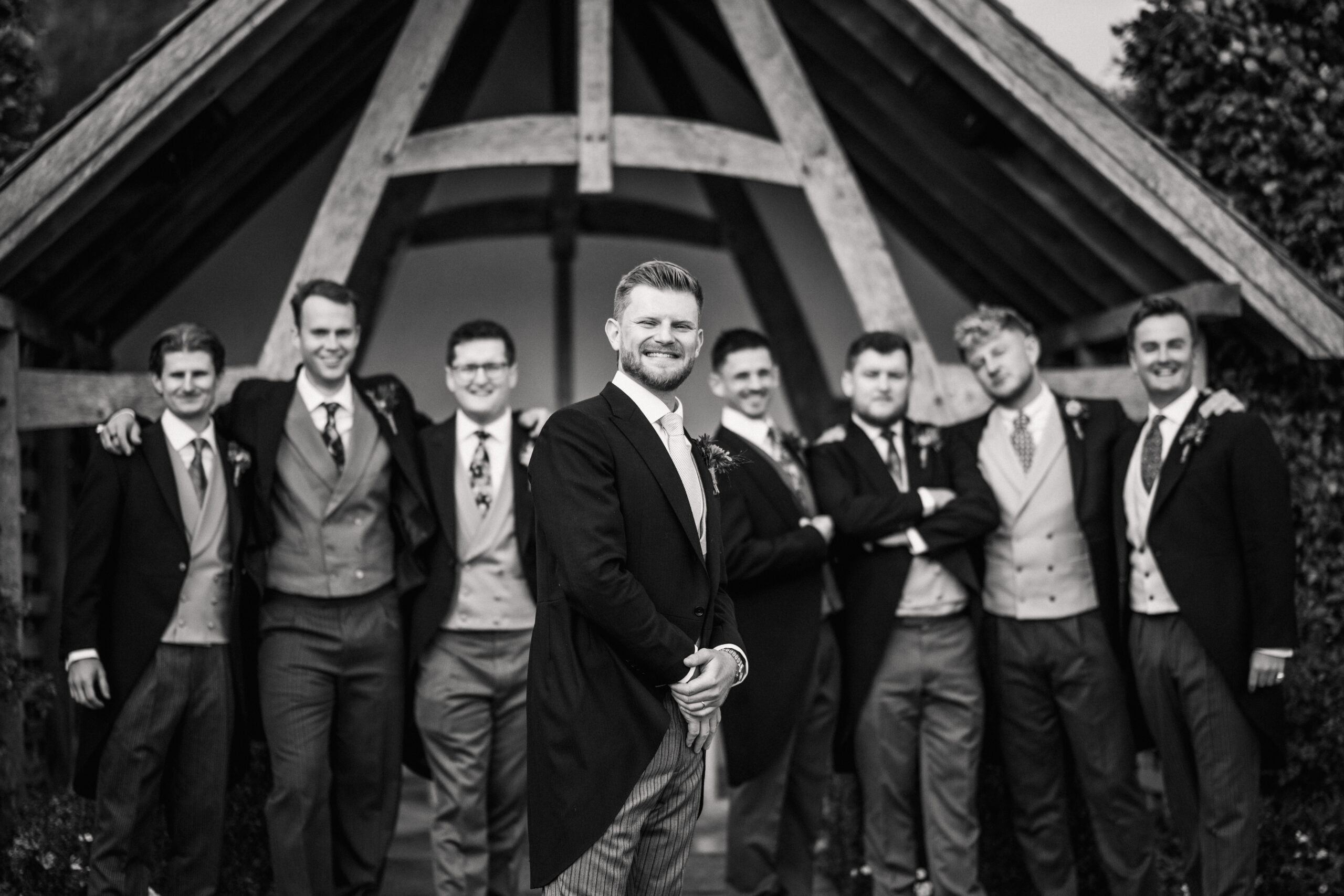 2025 HIGHLIGHTS 58 groomsmen black and white portrait