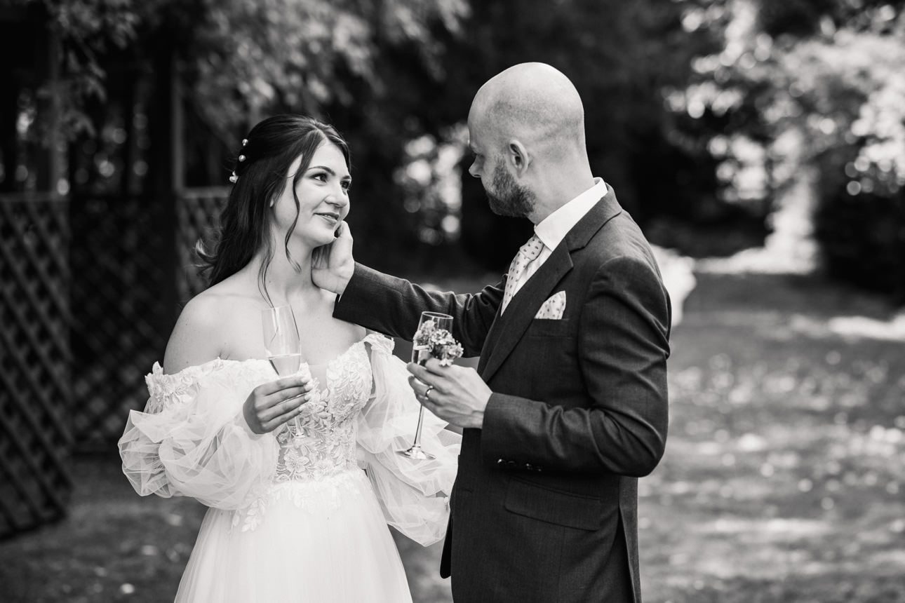 candid photo of bride and groom