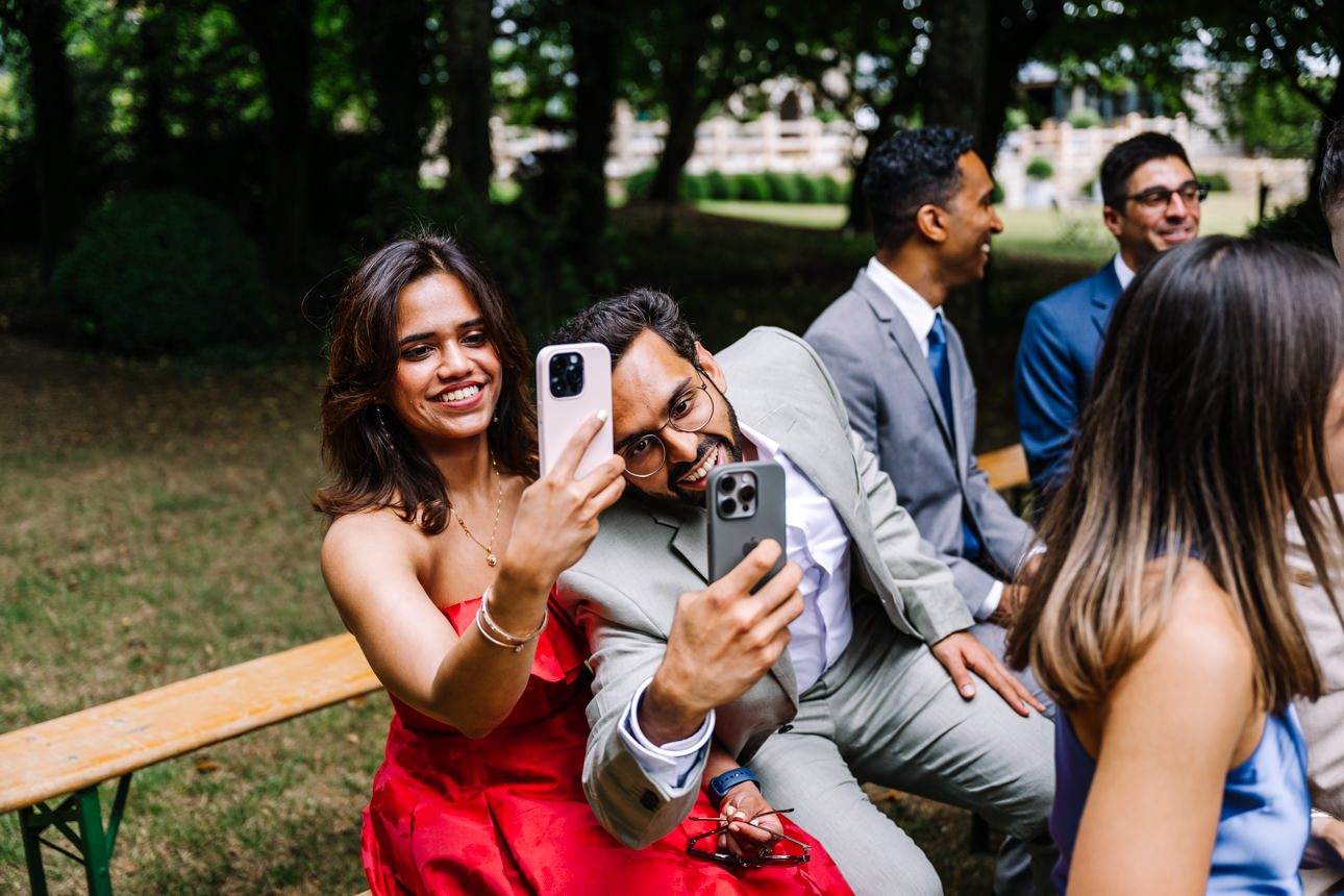 guests at Cripps Barn wedding