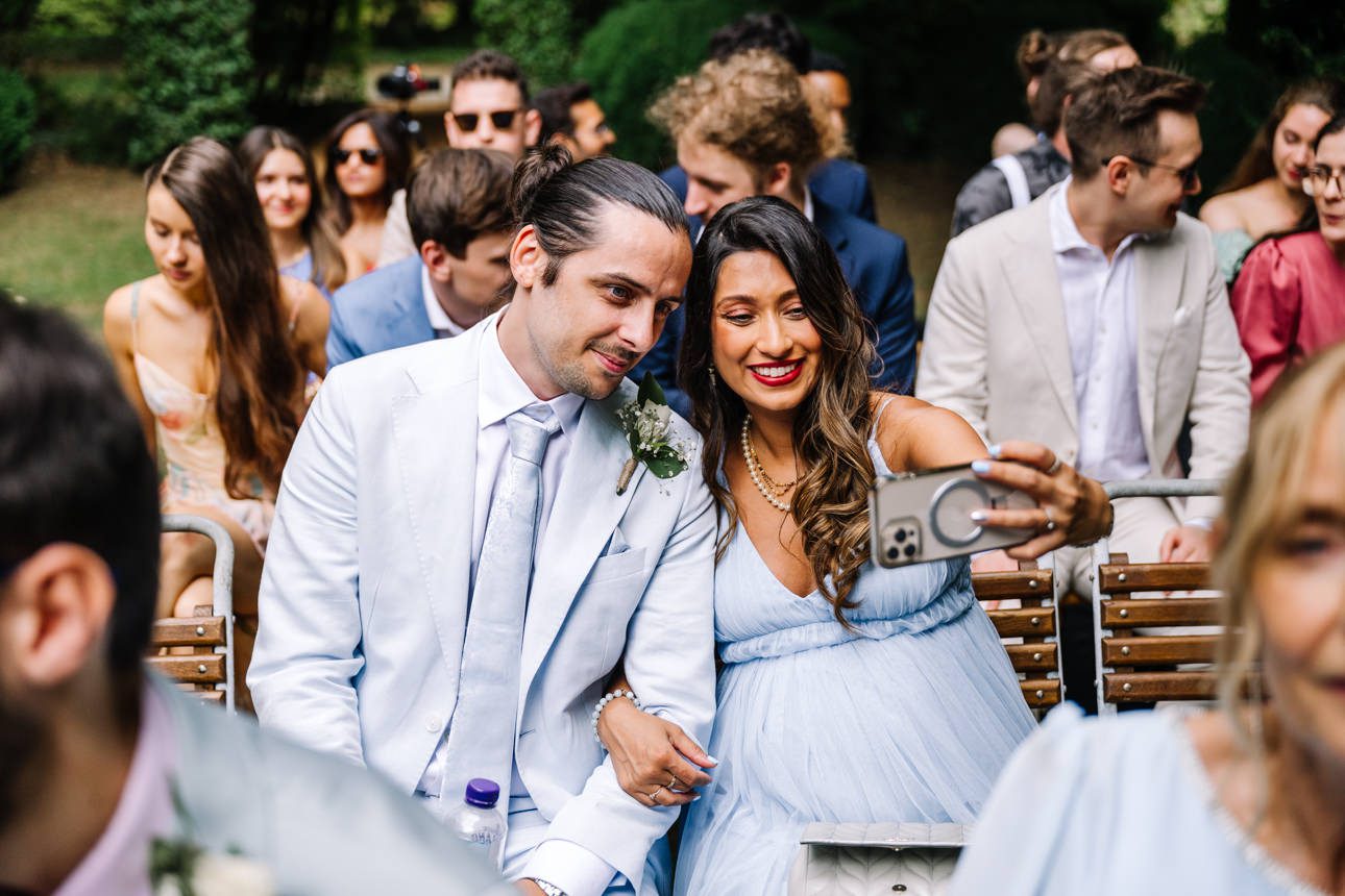 candid guests at Cripps Barn wedding