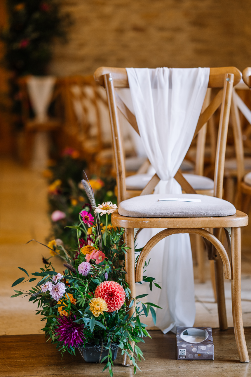 Kingscote Barn Wedding ceremony photos