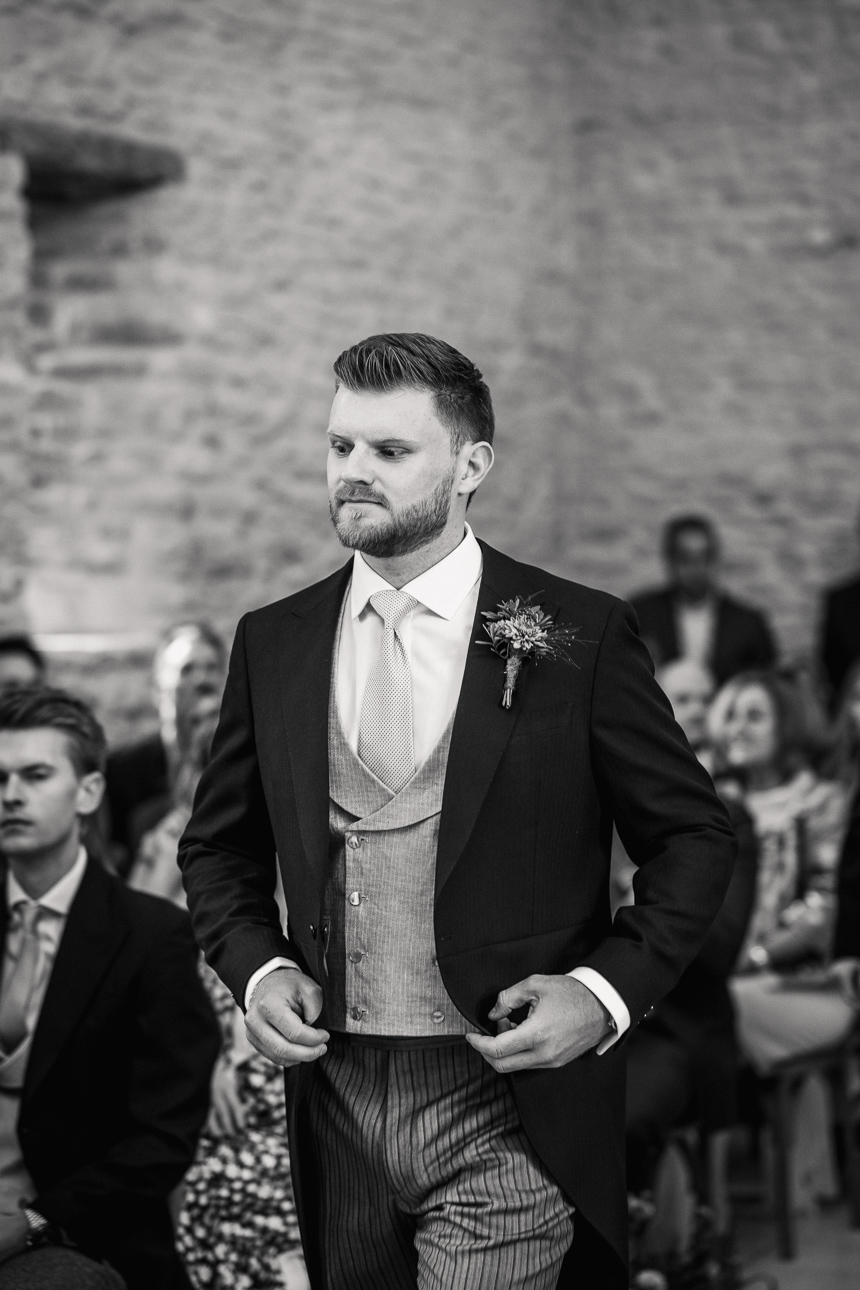 Kingscote Barn Wedding ceremony photos