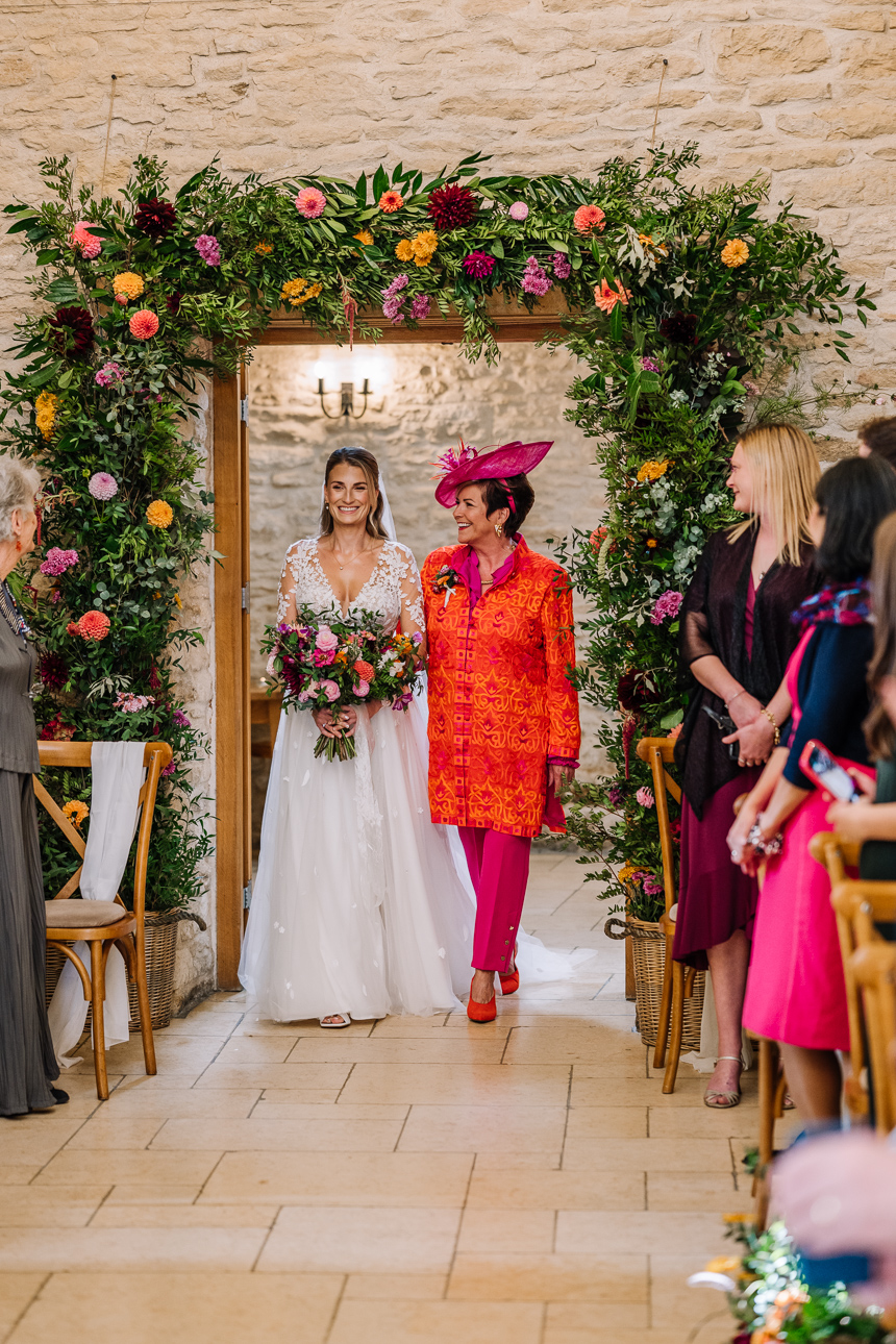 Kingscote Barn Wedding ceremony photos
