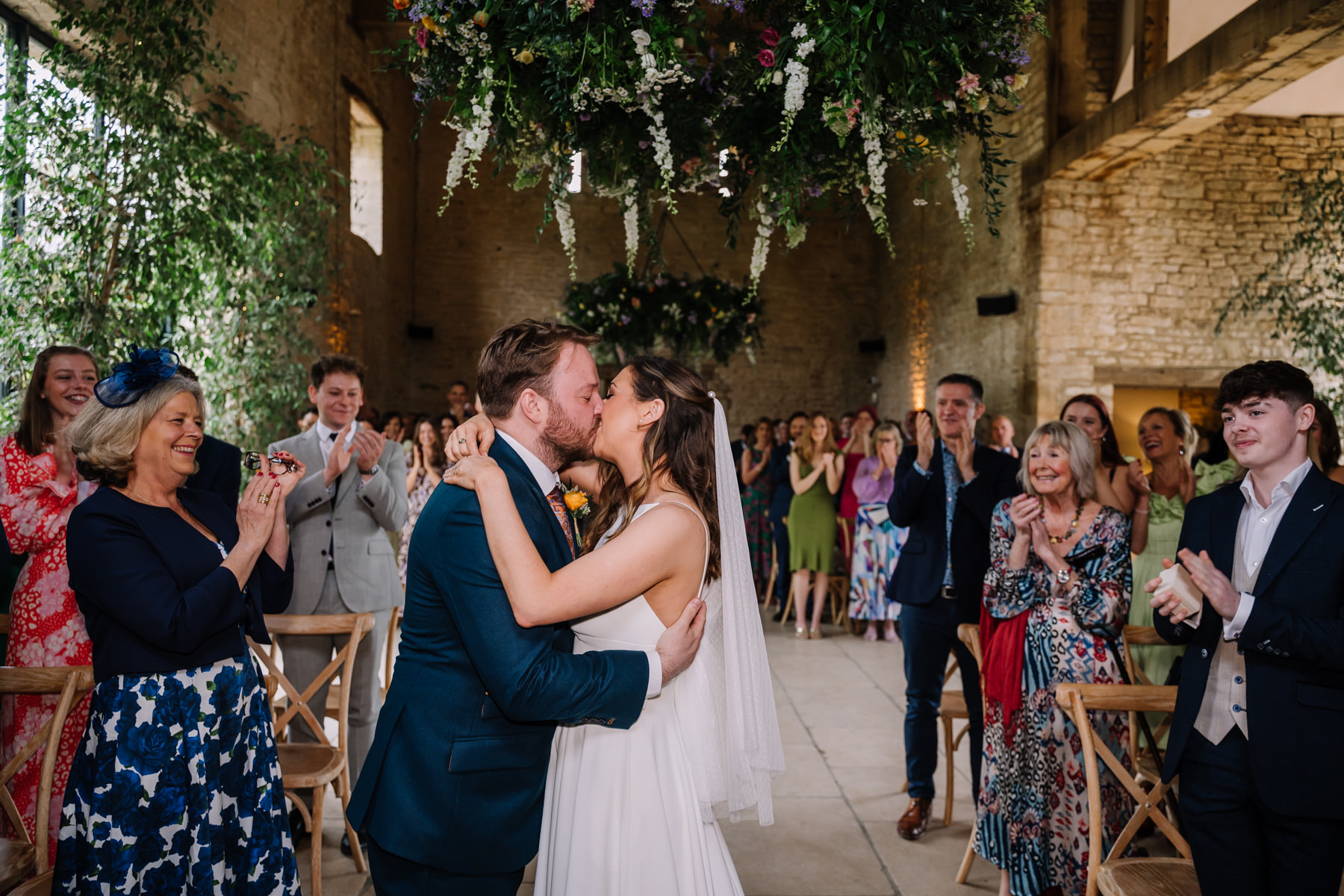 OLD GORE WEDDING PHOTOGRAPHER 93 First Kiss at Old Gore Wedding Venue