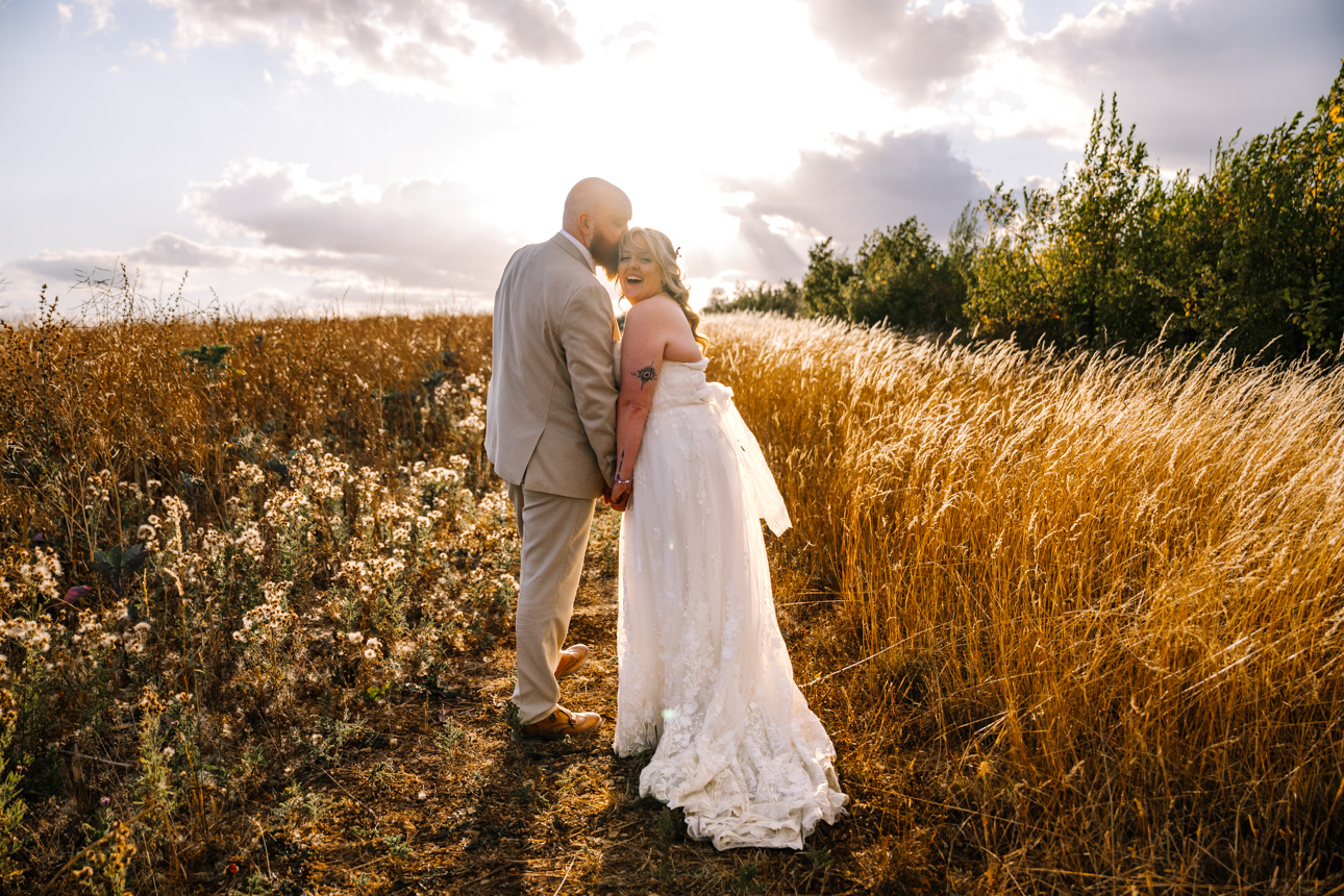 OLD GORE WEDDING PHOTOGRAPHER 51 Golden hour wedding portrait at Old Gore Barn