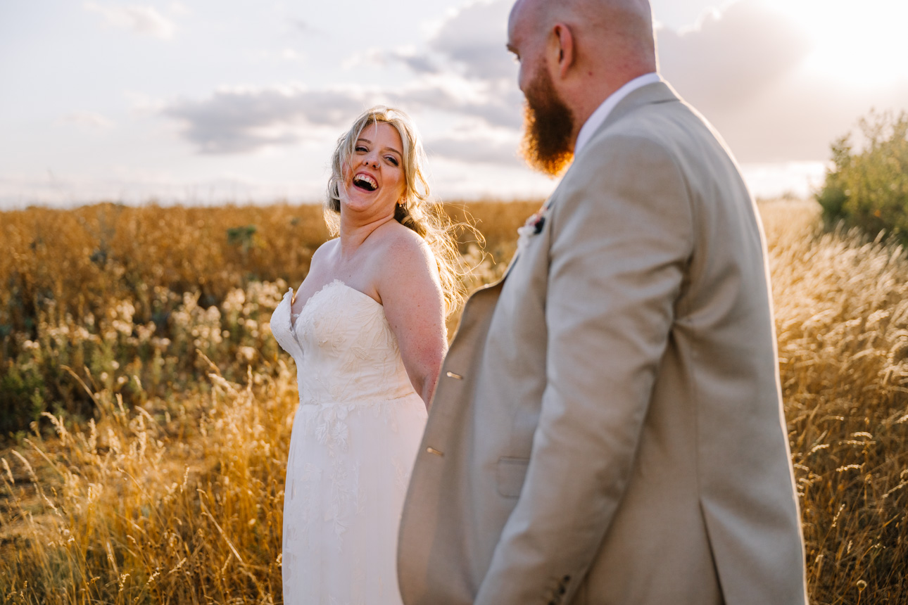 OLD GORE WEDDING PHOTOGRAPHER 12 Golden hour wedding portrait at Old Gore Barn