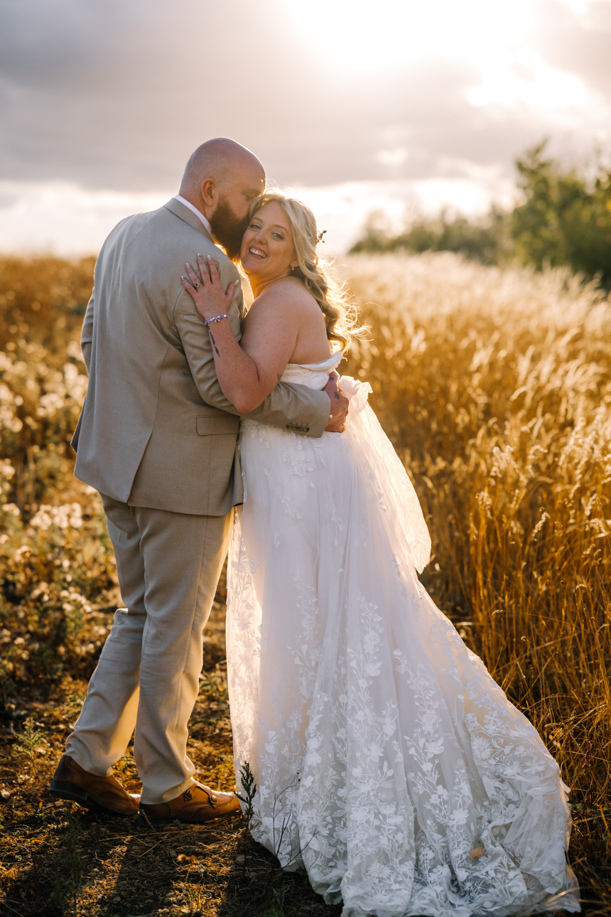 OLD GORE WEDDING PHOTOGRAPHER 13 Golden hour wedding portrait at Old Gore Barn