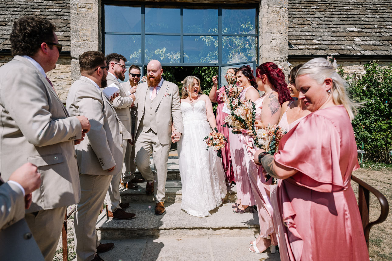 OLD GORE WEDDING PHOTOGRAPHER 46 confetti exit at old gore barn